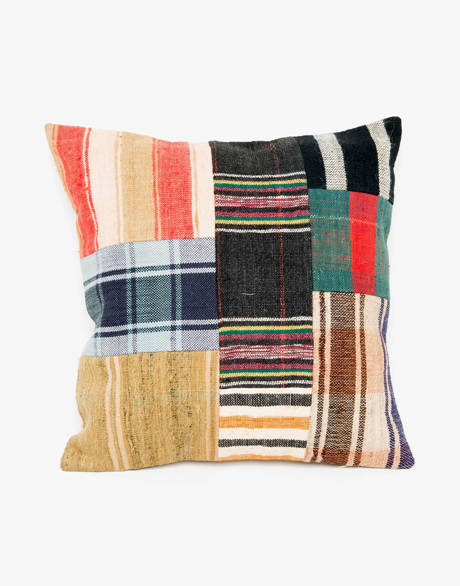 Handwoven Vintage Kilim Patchwork Pillow