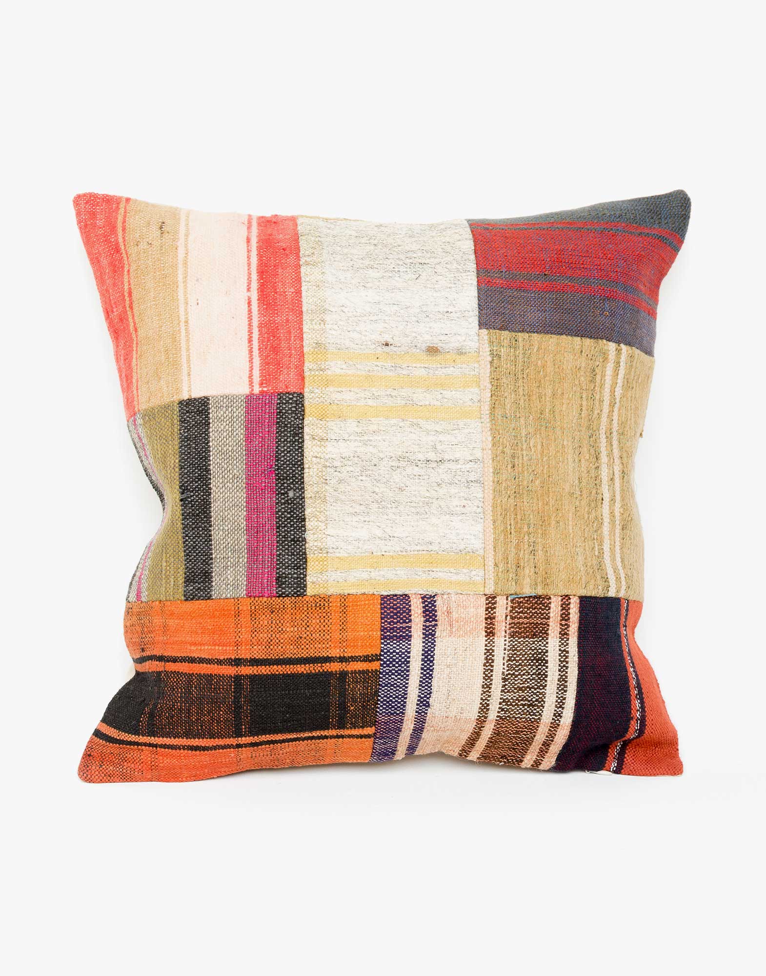 Handwoven Vintage Kilim Patchwork Pillow