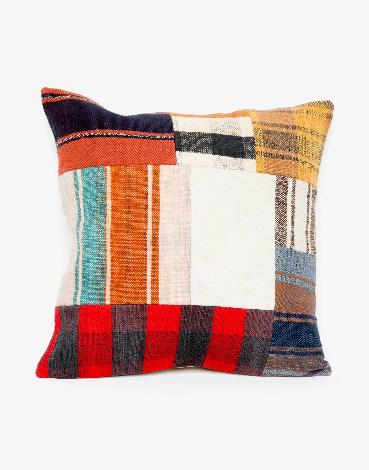 Handwoven Vintage Kilim Patchwork Pillow