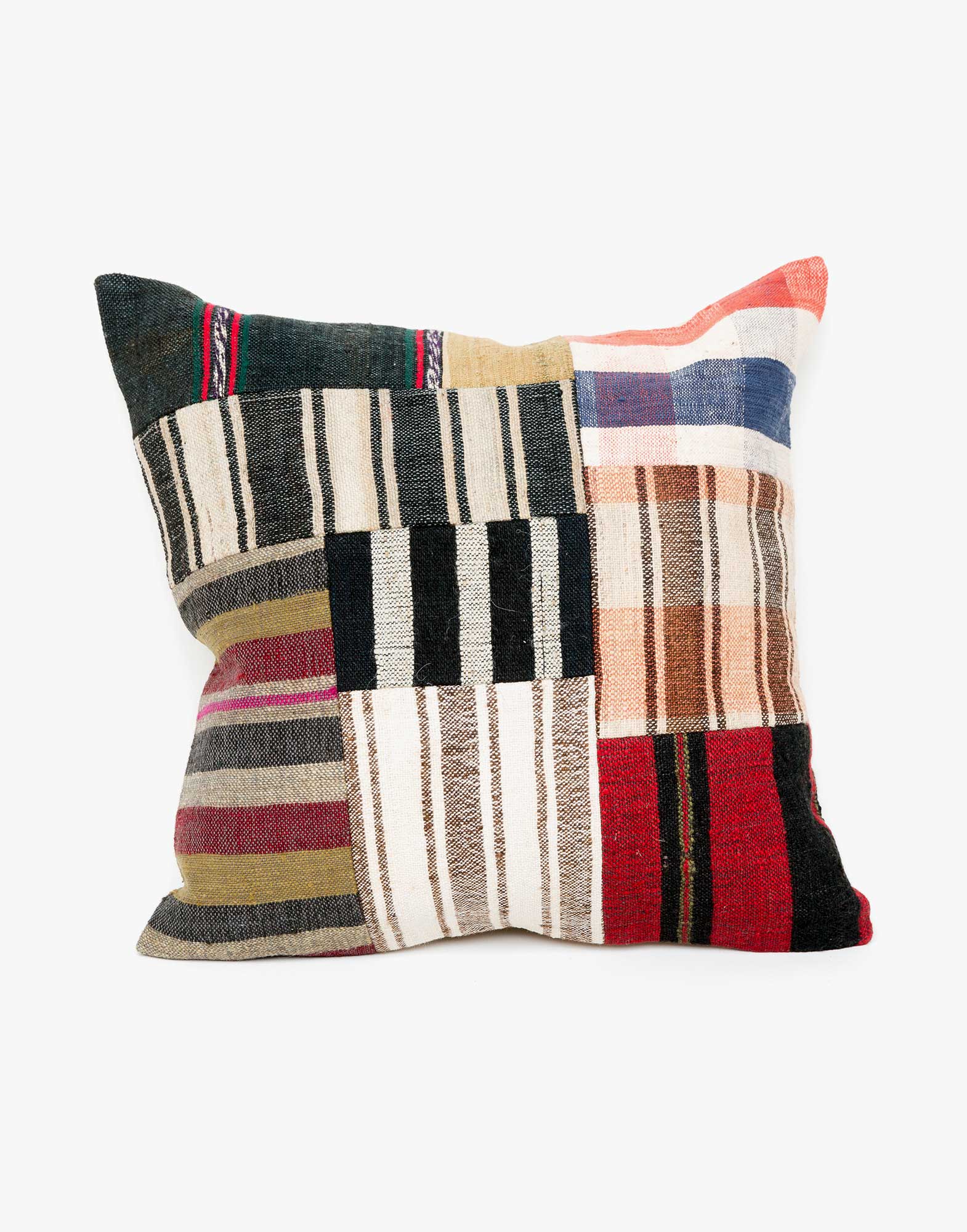 Handwoven Vintage Kilim Patchwork Pillow