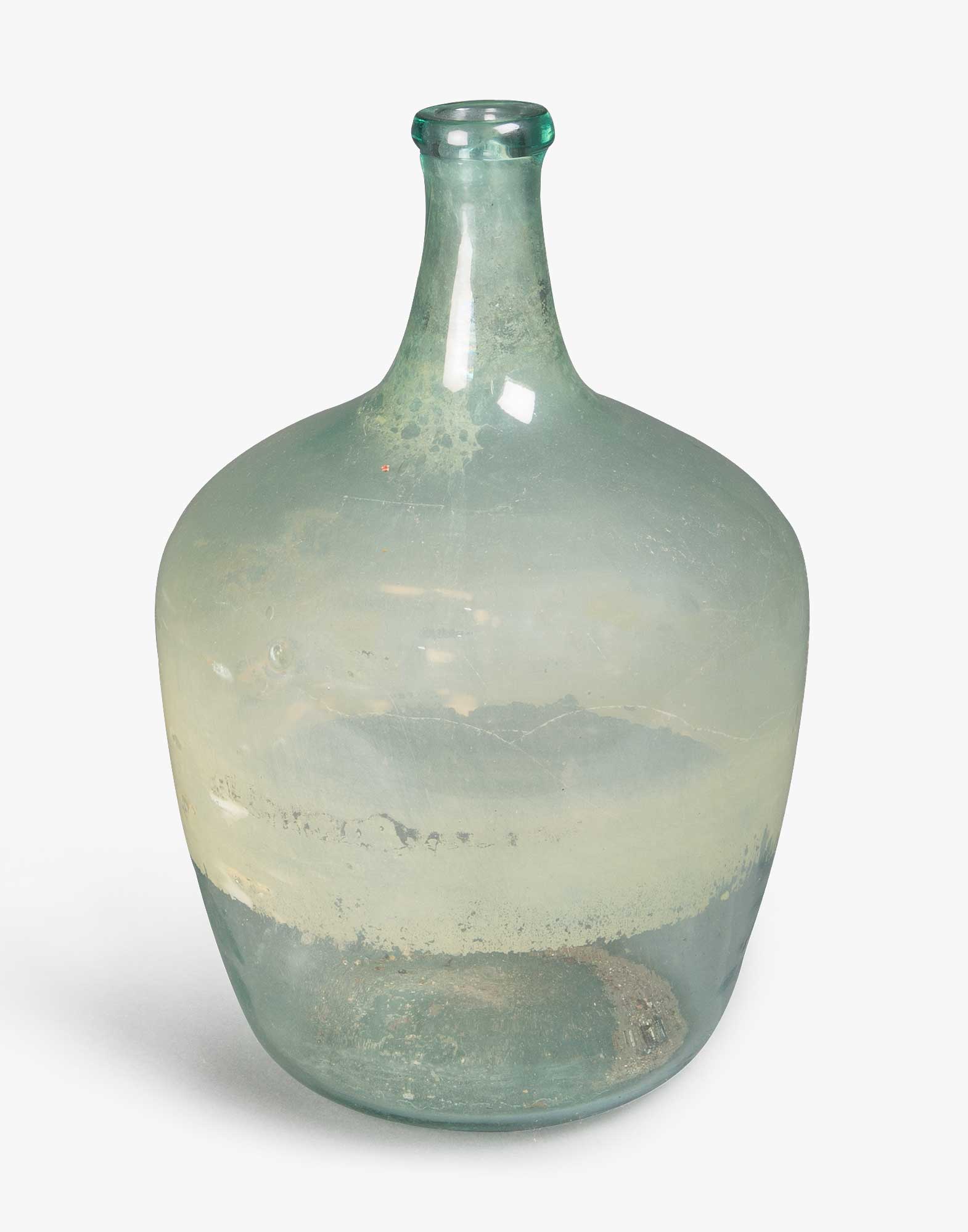 Antique Glass Olive Oil Bottle