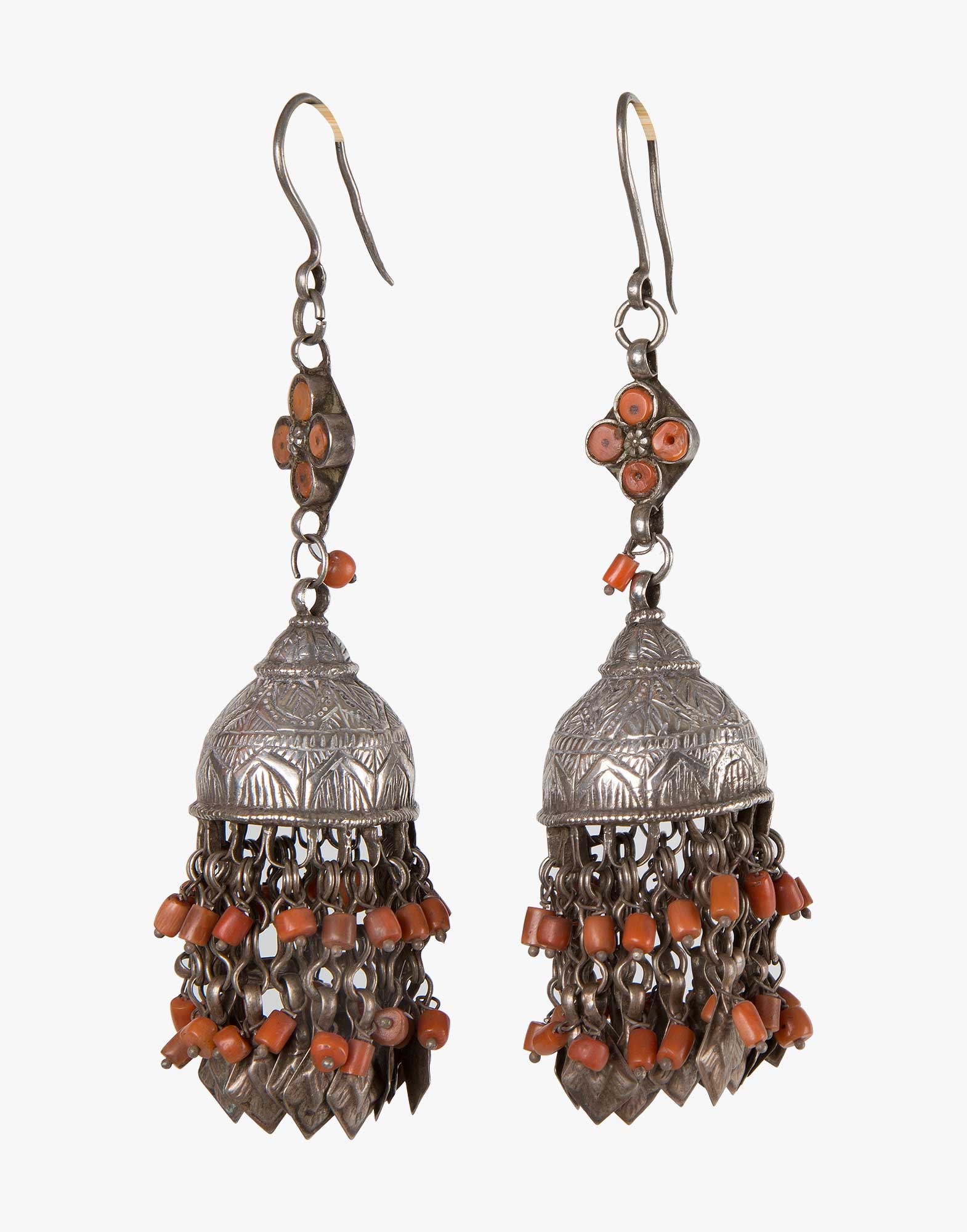 Antique Turkmen Silver Earrings