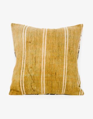 Handwoven Vintage Kilim and Ikat Patchwork Pillow