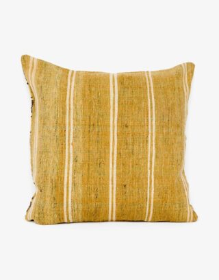 Handwoven Vintage Kilim and Ikat Patchwork Pillow