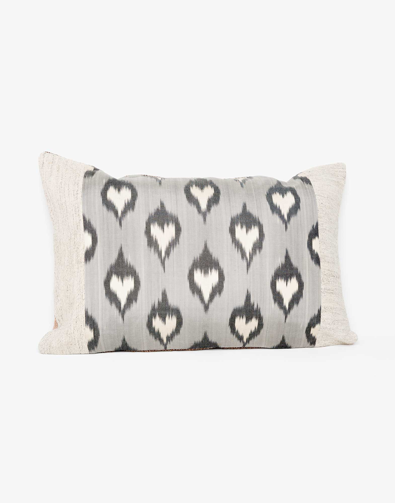 Handwoven Vintage Kilim and Ikat Patchwork Pillow