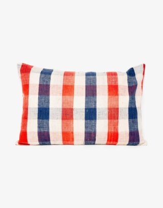 Handwoven Vintage Kilim and Ikat Patchwork Pillow