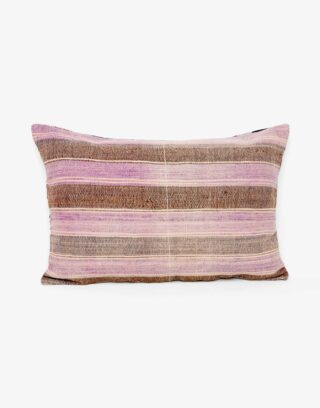 Handwoven Vintage Kilim and Ikat Patchwork Pillow