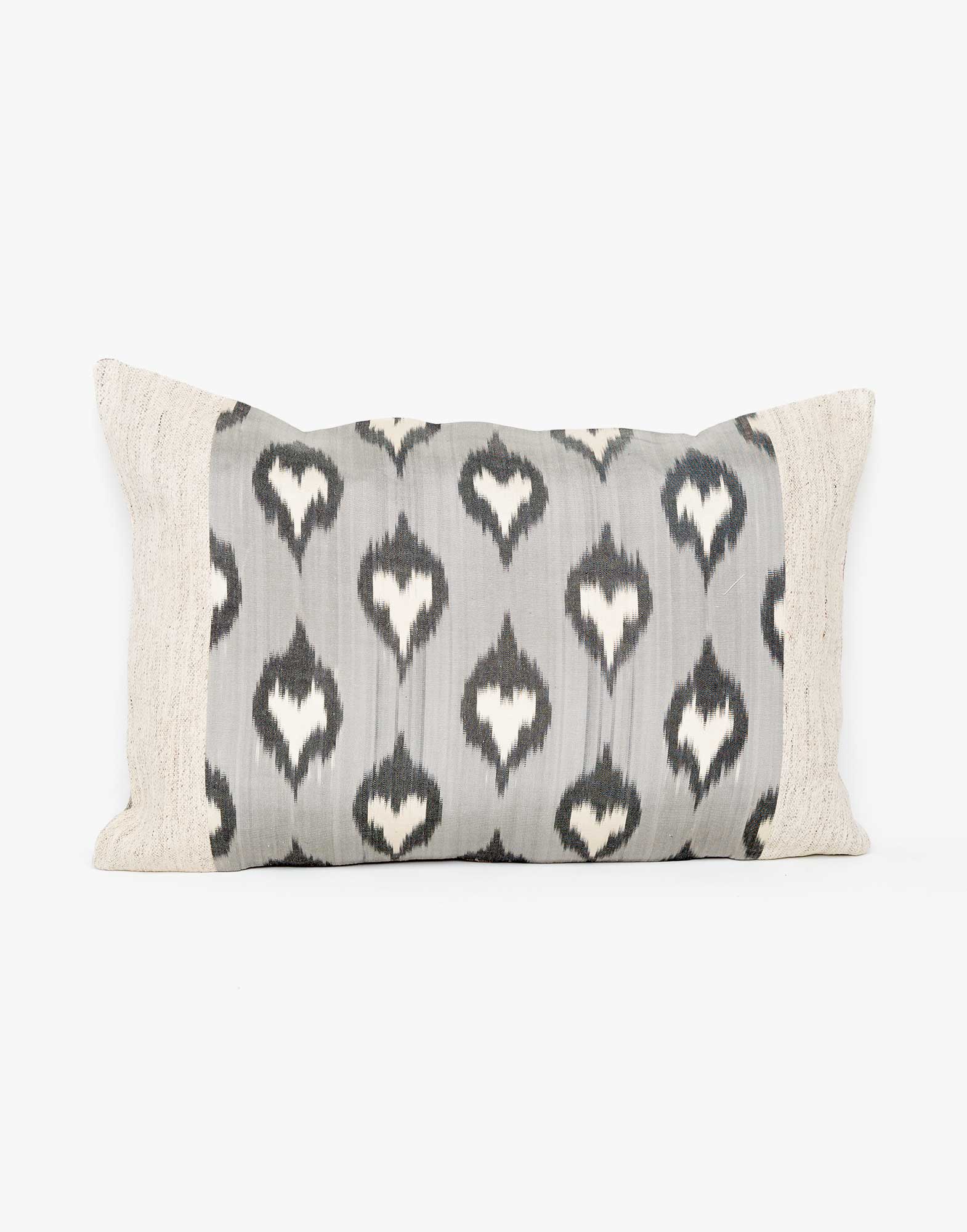 Handwoven Vintage Kilim and Ikat Patchwork Pillow