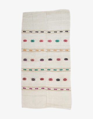 Vintage Turkish Hemp Flatweave Kilim Rug